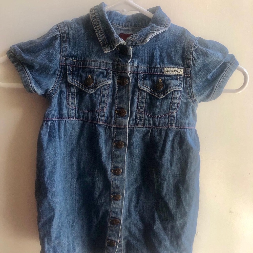 GUESS BABY Denim Blue Jean Infant  Dress Size 24 months